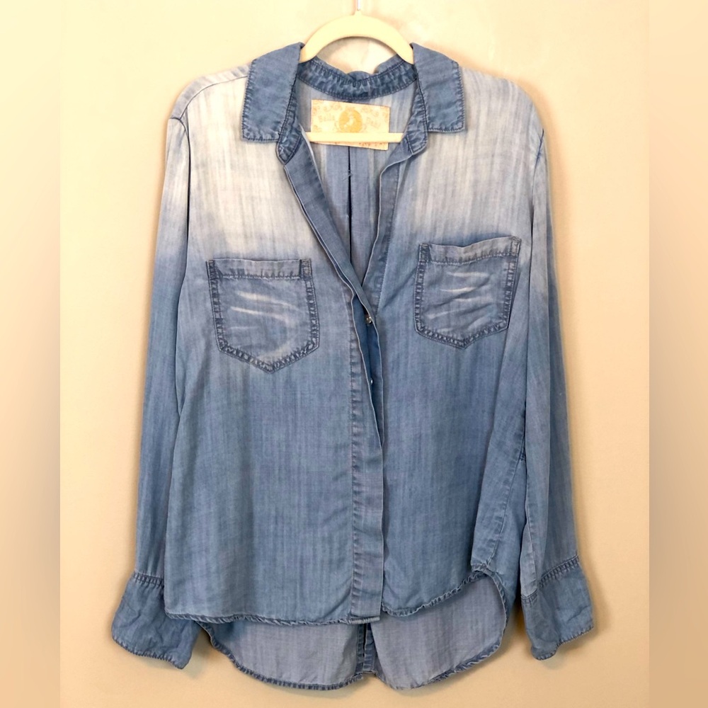 BELLA DAHL Tinsel Jean Button Down sz L